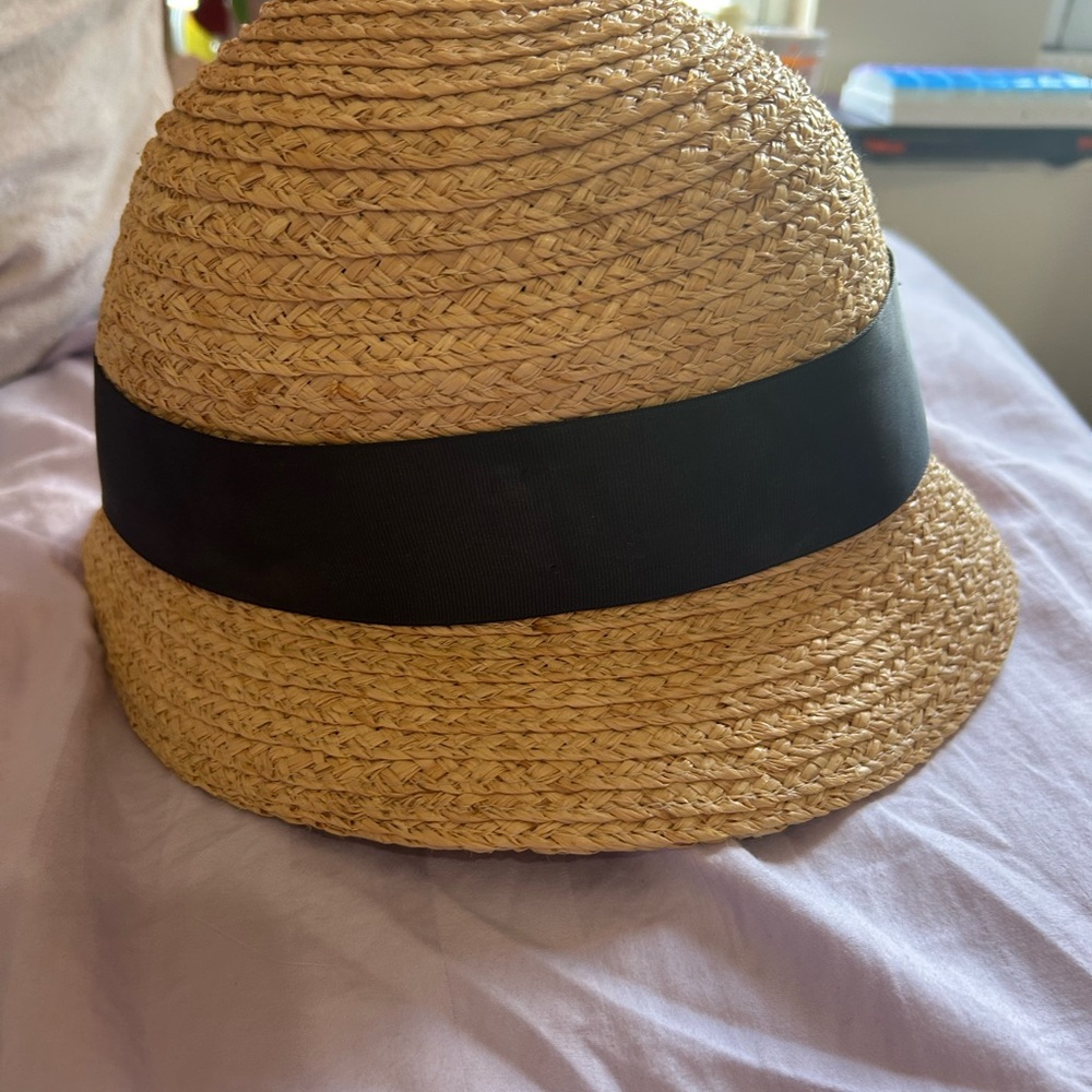 Goorin Bros Tan and Black Sun Hat with Elegant Ribbon - Picture 3 of 5